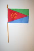 1 ERITREA NATIONAL COUNTRY FLAG 4" X 6" SMALL STICK FLAG ON 10" POLE .. NEW
