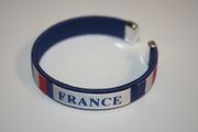 1 FRANCE COUNTRY FLAG NYLON FLEXIBLE METAL BRACELET ... FIFA WORLD CUP SOCCER FOOTBALL ... NEW