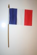 1 FRANCE NATIONAL COUNTRY FLAG 4" X 6" SMALL STICK FLAG ON 10" POLE .. NEW