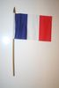 1 FRANCE NATIONAL COUNTRY FLAG 4" X 6" SMALL STICK FLAG ON 10" POLE .. NEW
