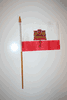 1 GIBRALTAR NATIONAL COUNTRY FLAG 4" X 6" SMALL STICK FLAG ON 10" POLE .. NEW