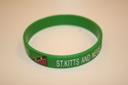 1 GREEN ST. KITTS AND NEVIS GREEN SILICONE BRACELET ... NEW