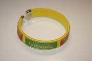 1 GRENADA YELLOW COUNTRY FLAG FLEXIBLE METAL NYLON BRACELET ... NEW