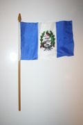 1 GUATEMALA NATIONAL COUNTRY FLAG 4" X 6" SMALL STICK FLAG ON 10" POLE ... NEW