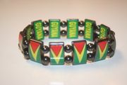 1 GUYANA COUNTRY FLAG FLEXIBLE METAL SPORTS BRACELET ... NEW