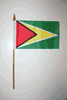 1 GUYANA NATIONAL COUNTRY FLAG 4" X 6" SMALL STICK FLAG ON 10" POLE .. NEW