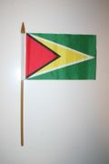 1 GUYANA NATIONAL COUNTRY FLAG 4" X 6" SMALL STICK FLAG ON 10" POLE .. NEW