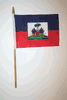 1 HAITI NATIONAL COUNTRY FLAG 4" X 6" SMALL STICK FLAG ON 10" POLE .. NEW