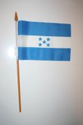 1 HONDURAS NATIONAL COUNTRY FLAG 4" X 6" SMALL STICK FLAG ON 10" POLE .. NEW