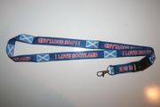 1 ( I LOVE SCOTLAND ) BLUE SOCCER FLAG LANYARD KEYCHAINS PASSHOLDER ...SOCCER NEW