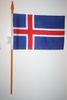 1 ICELAND NATIONAL COUNTRY FLAG 4" X 6" SMALL STICK FLAG ON 10" POLE .. NEW