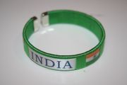 1 INDIA COUNTRY FLAG FLEXIBLE METAL NYLON BRACELETS .. NEW