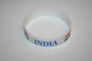 1 INDIA WHITE COUNTRY  FLAG SILICONE BRACELET WRISTBAND ... CRICKET ... NEW