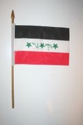 1 IRAQ NATIONAL COUNTRY FLAG 4" X 6" SMALL STICK FLAG ON 10" POLE .. NEW