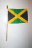 1 JAMAICA NATIONAL COUNTRY FLAG 4" X 6" SMALL STICK FLAG ON 10" POLE .. NEW