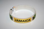 1 JAMAICA WHITE COUNTRY FLAG FLEXIBLE METAL NYLON BRACELET ... NEW