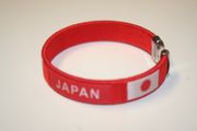 1 JAPAN RED COUNTRY FLAG FLEXIBLE METAL NYLON BRACELET .. NEW