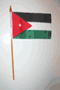 1 JORDAN COUNTRY FLAG 4" X 6" SMALL STICK FLAG ON 10" P0LE .. NEW