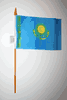 1 KAZAKHSTAN NATIONAL COUNTRY FLAG 4" X 6" SMALL STICK FLAG ON 10" POLE ... NEW