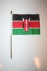 1 KENYA NATIONAL COUNTRY FLAG 4" X 6" SMALL STICK FLAG ON 10" POLE .. NEW