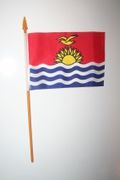1 KIRIBATI NATIONAL COUNTRY FLAG 4" X 6" SMALL STICK FLAG ON 10" POLE .. NEW