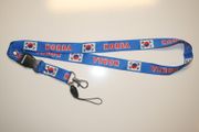 1 KOREA BLUE COUNTRY FLAG LANYARD KEYCHAIN PASSHOLDER NECKSTRAP... NEW