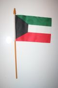 1 KUWAIT NATIONAL COUNTRY FLAG 4" X 6" SMALL STICK FLAG ON 10" POLE .. NEW
