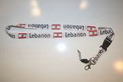 1 LEBANON WHITE COUNTRY FLAG LANYARD KEYCHAIN PASSHOLDER ... NEW