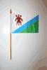 1 LESOTHO NATIONAL COUNTRY FLAG 4" X 6" SMALL STICK FLAG ON 10" POLE ..NEW