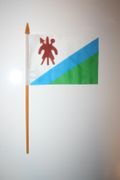 1 LESOTHO NATIONAL COUNTRY FLAG 4" X 6" SMALL STICK FLAG ON 10" POLE ..NEW