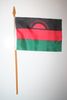 1 MALAWI NATIONAL COUNTRY FLAG 4" X 6" SMAL STICK FLAG ON 10" POLE .. NEW