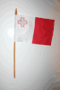 1 MALTA  4" X 6" SMALL STICK FLAG ON 10" POLE .. NEW