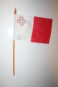 1 MALTA  4" X 6" SMALL STICK FLAG ON 10" POLE .. NEW