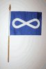 1 METIS BLUE NATIVE FLAG 4' X 6'' SMALL STICK FLAG ON 10" PLASTIC POLE .. NEW
