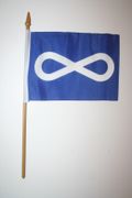 1 METIS BLUE NATIVE FLAG 4' X 6'' SMALL STICK FLAG ON 10" PLASTIC POLE .. NEW