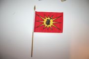 1 MOHAWK OKA NATIVE 4" X 6" SMALL STICK FLAG ON 10" POLE .. NEW
