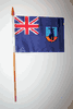 1 MONTSERRAT NATIONAL COUNTRY 4" X 6" SMALL STICK FLAG ON 10" POLE .. NEW