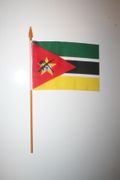 1 MOZAMBIQUE NATIONAL COUNTRY 4" X 6" SMALL STICK FLAG ON 10" POLE ... NEW