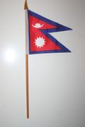 1 NEPAL NATIONAL COUNTRY 4" X 6" SMALL STICK FLAG ON 10" POLE .. NEW