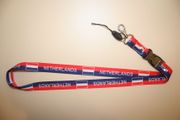 1 NETHERLANDS BLUE AND RED COUNTRY FLAG LANYARD KEYCHAIN PASSHOLDER ... FIFA WORLD CUP SOCCER ...NEW