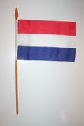 1 NETHERLANDS NATIONAL COUNTRY 4" X 6" SMALL STICK FLAG ON 10" POLE .. HOLLAND .. NEW