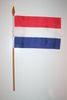1 NETHERLANDS NATIONAL COUNTRY 4" X 6" SMALL STICK FLAG ON 10" POLE .. HOLLAND .. NEW
