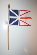 1 NEWFOUNDLAND CANADIAN PROVINCIAL 4" X 6" SMALL STICK FLAG WITH 10" POLE ... NEW
