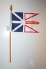 1 NEWFOUNDLAND CANADIAN PROVINCIAL 4" X 6" SMALL STICK FLAG WITH 10" POLE ... NEW