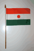 1 NIGER NATIONAL COUNTRY 4" X 6" SMALL STICK FLAG ON 10" POLE ... NEW