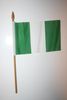 1 NIGERIA NATIONAL COUNTRY 4" X 6" SMALL STICK FLAG ON 10" POLE .. NEW