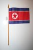 1 NORTH KOREA NATIONAL COUNTRY FLAG 4" X 6" SMALL STICK FLAG ON 10" POLE .. NEW