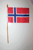 1 NORWAY NATIONAL COUNTRY 4" X 6" SMALL STICK FLAG ON 10" POLE .. NEW