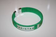 1 PAKISTAN GREEN COUNTRY FLAG FLEXBILE METAL NYLON BRACELET ... NEW