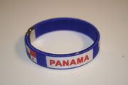 1 PANAMA BLUE COUNTRY FLAG FLEXIBLE METAL NYLON BRACELET ... NEW
